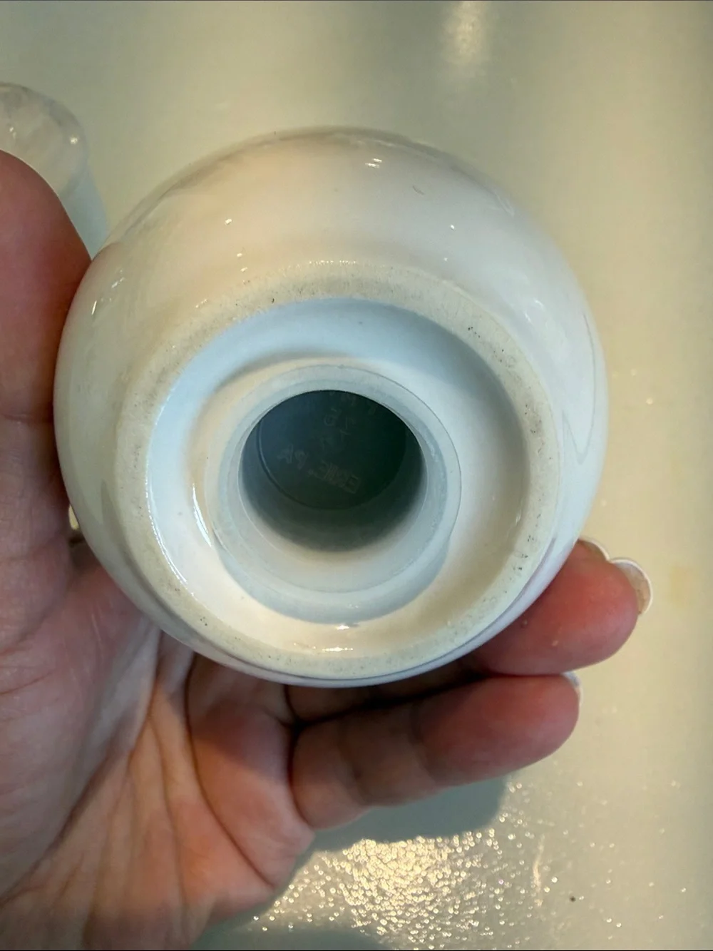 White Pfaltzgraff Ceramic Salt and Pepper Shakers - Swirl Detail
